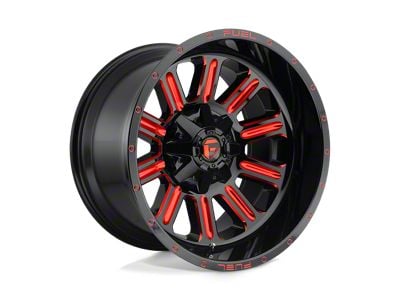 Fuel Wheels Hardline Gloss Black with Red Tinted Clear 5-Lug Wheel; 18x9; 1mm Offset (09-18 RAM 1500)