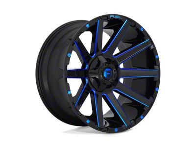 Fuel Wheels Contra Gloss Black with Blue Tinted Clear 6-Lug Wheel; 22x12; -43mm Offset (14-18 Sierra 1500)