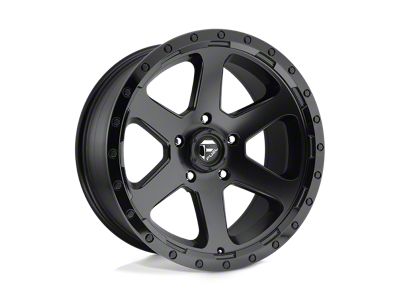 Fuel Wheels Ripper Matte Black with Gloss Black Lip 6-Lug Wheel; 16x8; 1mm Offset (19-23 Ranger)