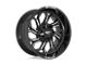 Fuel Wheels Flux Gloss Black Brushed Face with Gray Tint 6-Lug Wheel; 22x9.5; 20mm Offset (2024 Ranger)