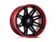 Fuel Wheels Fusion Forged Brawl Matte Black with Candy Red Lip 6-Lug Wheel; 22x12; -44mm Offset (2024 Ranger)