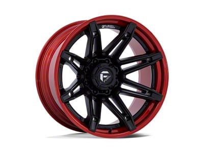 Fuel Wheels Fusion Forged Brawl Matte Black with Candy Red Lip 6-Lug Wheel; 24x12; -44mm Offset (2024 Ranger)