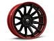 Fuel Wheels Fusion Forged Burn Matte Black with Candy Red Lip 6-Lug Wheel; 20x10; -18mm Offset (2024 Ranger)