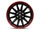 Fuel Wheels Fusion Forged Burn Matte Black with Candy Red Lip 6-Lug Wheel; 24x12; -44mm Offset (2024 Ranger)