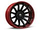 Fuel Wheels Fusion Forged Burn Matte Black with Candy Red Lip 6-Lug Wheel; 24x12; -44mm Offset (2024 Ranger)