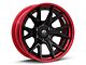 Fuel Wheels Fusion Forged Catalyst Matte Black with Candy Red Lip 6-Lug Wheel; 20x9; 1mm Offset (24-25 Ranger)