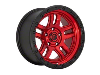 Fuel Wheels Ammo Candy Red with Black Bead Ring 6-Lug Wheel; 17x9; 1mm Offset (91-96 Dakota)