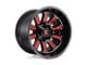 Fuel Wheels Hardline Gloss Black with Red Tinted Clear 5-Lug Wheel; 20x9; 1mm Offset (94-01 RAM 1500)