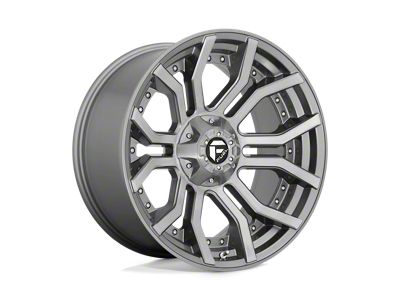 Fuel Wheels Rage Platinum Brushed Gunmetal with Tinted Clear 5-Lug Wheel; 22x10; -18mm Offset (94-01 RAM 1500)