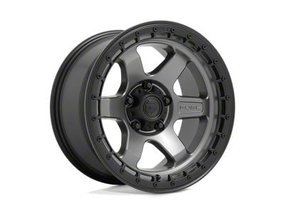 Fuel Wheels Block Matte Gunmetal with Black Ring 6-Lug Wheel; 17x9; 1mm Offset (15-22 Canyon)