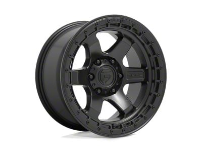 Fuel Wheels Block Matte Black with Black Ring 5-Lug Wheel; 18x9; 1mm Offset (05-11 Dakota)