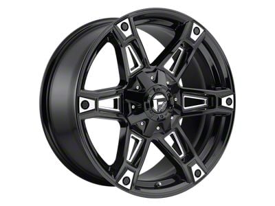 Fuel Wheels Dakar Gloss Black Milled 5-Lug Wheel; 20x9; 1mm Offset (87-90 Dakota)