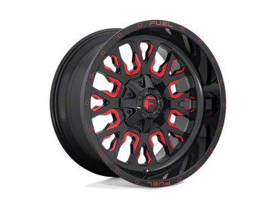 Fuel Wheels Stroke Gloss Black with Red Tinted Clear 5-Lug Wheel; 18x9; 1mm Offset (87-90 Dakota)