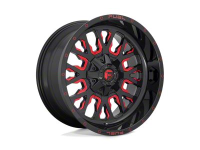 Fuel Wheels Stroke Gloss Black with Red Tinted Clear 5-Lug Wheel; 20x9; 1mm Offset (87-90 Dakota)