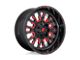 Fuel Wheels Stroke Gloss Black with Red Tinted Clear 5-Lug Wheel; 20x9; 1mm Offset (05-11 Dakota)