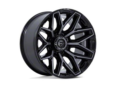 Fuel Wheels Flux Gloss Black Brushed Face with Gray Tint 8-Lug Wheel; 22x12; -44mm Offset (23-24 F-350 Super Duty SRW)