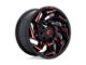 Fuel Wheels Reaction Gloss Black Milled with Red Tint 6-Lug Wheel; 20x9; 1mm Offset (2024 Ranger)