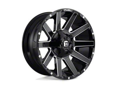 Fuel Wheels Contra Gloss Black Milled 8-Lug Wheel; 20x9; 1mm Offset (01-06 Sierra 2500 HD)