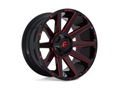 Fuel Wheels Contra Gloss Black with Red Tint Clear 8-Lug Wheel; 20x10; -18mm Offset (01-06 Sierra 2500 HD)