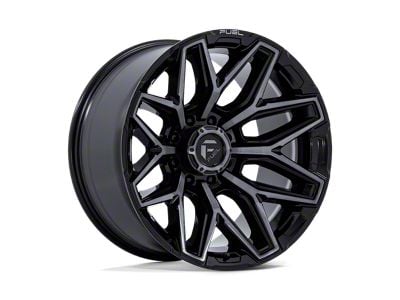 Fuel Wheels Flux Gloss Black Brushed Face with Gray Tint 8-Lug Wheel; 20x9; 1mm Offset (01-06 Sierra 2500 HD)