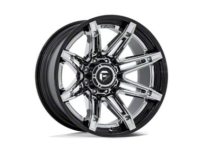 Fuel Wheels Fusion Forged Brawl Chrome with Gloss Black Lip 8-Lug Wheel; 24x12; -44mm Offset (01-06 Sierra 2500 HD)