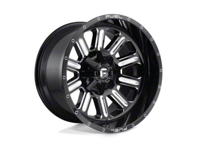 Fuel Wheels Hardline Gloss Black Milled 8-Lug Wheel; 17x9; 1mm Offset (01-06 Sierra 2500 HD)