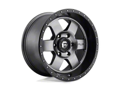 Fuel Wheels Podium Matte Gunmetal with Black Bead Ring 8-Lug Wheel; 18x9; 1mm Offset (01-06 Sierra 2500 HD)