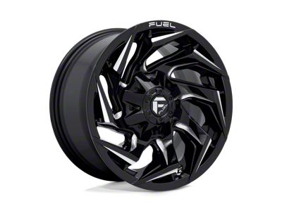 Fuel Wheels Reaction Gloss Black Milled 8-Lug Wheel; 20x9; 1mm Offset (01-06 Sierra 2500 HD)