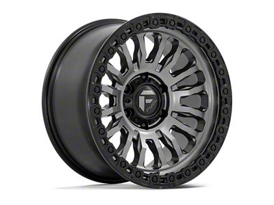 Fuel Wheels Rincon Matte Gunmetal with Black Ring 8-Lug Wheel; 20x9; 1mm Offset (01-06 Sierra 2500 HD)