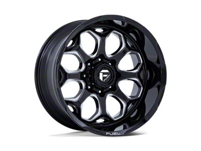 Fuel Wheels Scepter Gloss Black Milled 8-Lug Wheel; 20x10; -18mm Offset (01-06 Sierra 2500 HD)