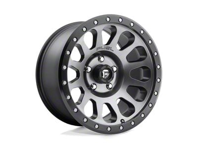 Fuel Wheels Vector Matte Gunmetal with Black Bead Ring 8-Lug Wheel; 18x9; 1mm Offset (01-06 Sierra 2500 HD)