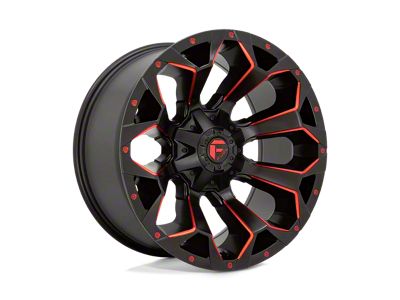 Fuel Wheels Assault Matte Black Red Milled 8-Lug Wheel; 18x9; 1mm Offset (01-06 Sierra 3500 HD SRW)