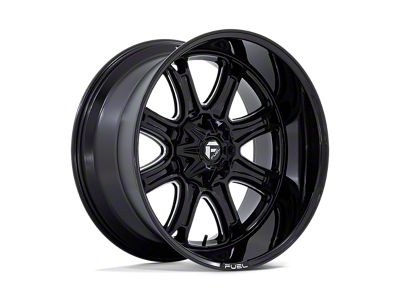 Fuel Wheels Darkstar Gloss Black Milled 8-Lug Wheel; 20x10; -18mm Offset (01-06 Sierra 3500 HD SRW)