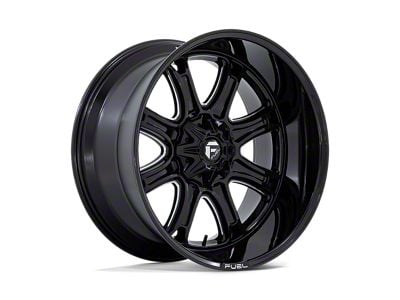 Fuel Wheels Darkstar Gloss Black Milled 8-Lug Wheel; 22x10; -18mm Offset (01-06 Sierra 3500 HD SRW)