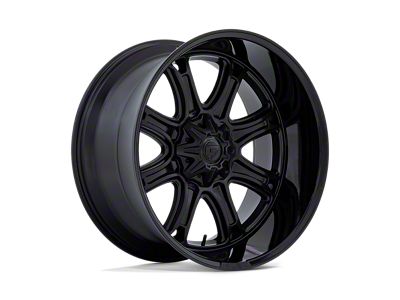 Fuel Wheels Darkstar Matte Black with Gloss Black Lip 8-Lug Wheel; 20x9; 1mm Offset (01-06 Sierra 3500 HD SRW)