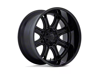 Fuel Wheels Darkstar Matte Black with Gloss Black Lip 8-Lug Wheel; 24x12; -44mm Offset (01-06 Sierra 3500 HD SRW)