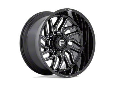 Fuel Wheels Hurricane Gloss Black Milled 8-Lug Wheel; 20x9; 1mm Offset (01-06 Sierra 3500 HD SRW)