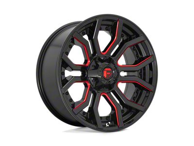 Fuel Wheels Rage Gloss Black with Red Tinted Clear 8-Lug Wheel; 22x10; -18mm Offset (01-06 Sierra 3500 HD SRW)