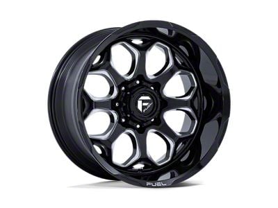 Fuel Wheels Scepter Gloss Black Milled 8-Lug Wheel; 22x10; -18mm Offset (01-06 Sierra 3500 HD SRW)