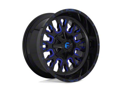 Fuel Wheels Stroke Gloss Black with Blue Tinted Clear 8-Lug Wheel; 20x10; -18mm Offset (01-06 Sierra 3500 HD SRW)