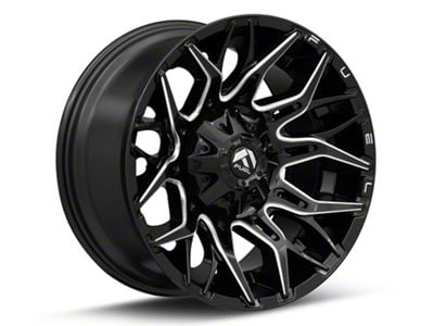 Fuel Wheels Twitch Glossy Black Milled 8-Lug Wheel; 20x10; -18mm Offset (01-06 Sierra 3500 HD SRW)