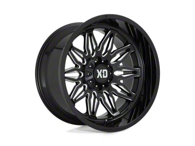 Fuel Wheels Typhoon Gloss Black Milled 8-Lug Wheel; 22x12; -44mm Offset (01-06 Sierra 3500 HD SRW)