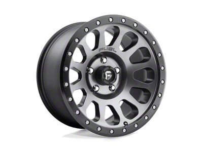 Fuel Wheels Vector Matte Gunmetal with Black Bead Ring 8-Lug Wheel; 18x9; 1mm Offset (01-06 Sierra 3500 HD SRW)