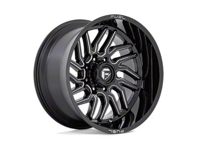 Fuel Wheels Hurricane Gloss Black Milled 8-Lug Wheel; 20x9; 1mm Offset (01-06 Silverado 2500 HD)