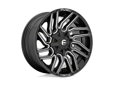 Fuel Wheels Typhoon Gloss Black Milled 8-Lug Wheel; 20x10; -18mm Offset (01-06 Silverado 2500 HD)