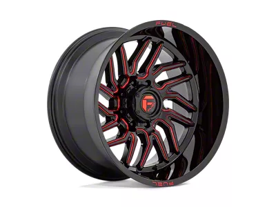 Fuel Wheels Hurricane Gloss Black Milled with Red Tint 8-Lug Wheel; 20x9; 20mm Offset (01-06 Silverado 3500 HD SRW)