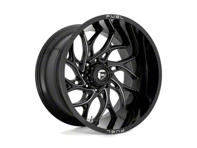 Fuel Wheels Runner Gloss Black Milled 8-Lug Wheel; 24x14; -75mm Offset (01-06 Silverado 3500 HD SRW)