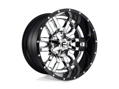 Fuel Wheels Sledge Chrome with Gloss Black Lip 8-Lug Wheel; 20x10; -18mm Offset (01-06 Silverado 3500 HD SRW)