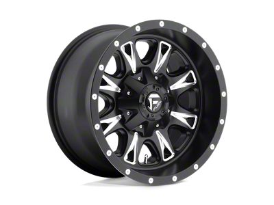 Fuel Wheels Throttle Matte Black Milled 8-Lug Wheel; 17x9; 1mm Offset (01-06 Silverado 3500 HD SRW)