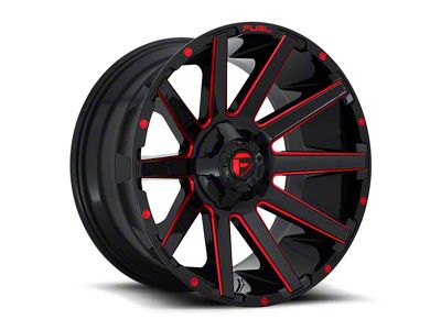 Fuel Wheels Contra Gloss Black with Red Tint Clear 8-Lug Wheel; 20x9; 1mm Offset (03-09 RAM 2500)